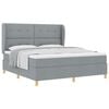 vidaXL Boxspringbed met Matras Donkergrijs 90x190 cm Lichtgrijs Stof