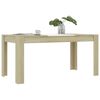 vidaXL Eettafel 160x80x76 cm spaanplaat wit en sonoma eikenkleurig