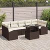vidaXL Tuin Sofa Set met kussen 8 pcs Bruin Poly riet