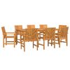 vidaXL Tuin eettafelset 9 st Bruin Massief Acaciahout