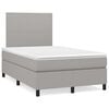 vidaXL Boxspring met matras en LED stof lichtgrijs 120x190 cm