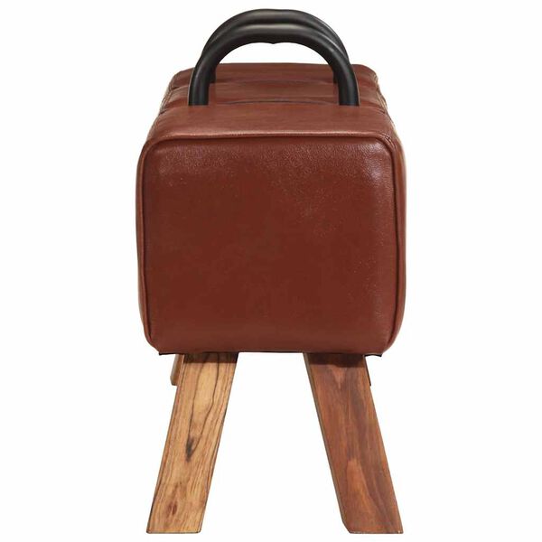 vidaXL Bankje turnbok met handvatten echt geitenleer