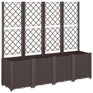 vidaXL Plantenbak met latwerk 160x40x140 cm polypropeen bruin