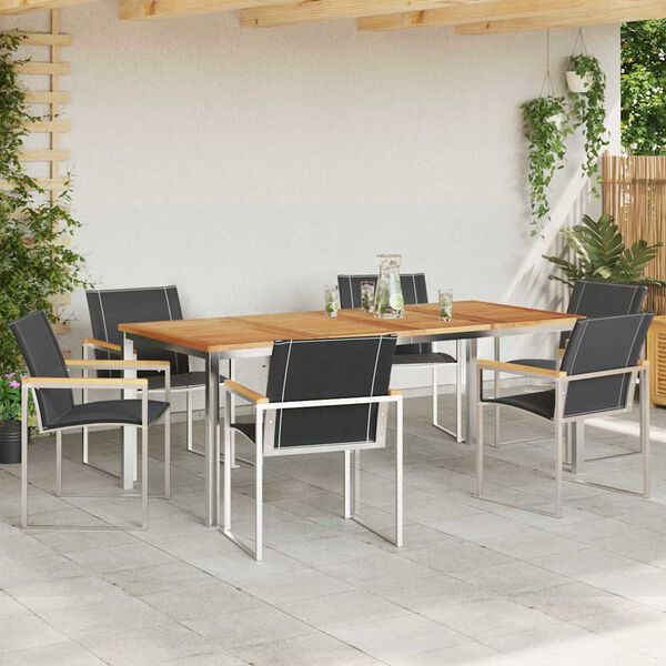 vidaXL TuinEetset 7 pcs Massief Teak Hout