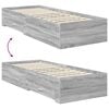 vidaXL Bedframe Grijs Sonoma en Zilver 75 x 190 cm Bewerkt hout