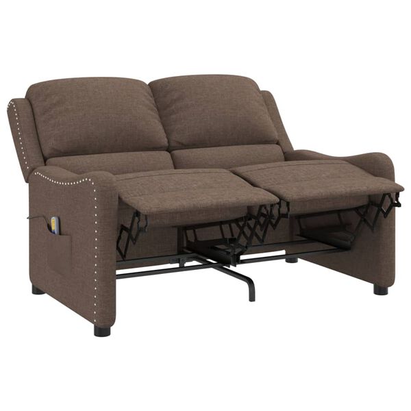 vidaXL Massagestoel 2-zits verstelbaar stof taupe