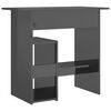 vidaXL Bureau 80x45x74 cm spaanplaat hoogglans grijs