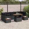 vidaXL Tuin Sofa Set met opslag 8 pcs Zwart Poly riet