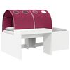 vidaXL Bedframe met tunnel met plank 3 st Wit en Rood Bewerkt hout