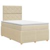 vidaXL Boxspringbed met matras Cr&egrave;mekleurig 120 x 190 cm Stof