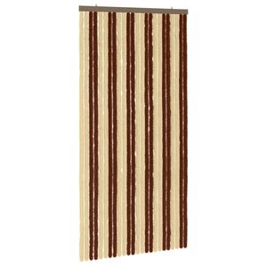 vidaXL Insecten Gordijn Chenille Bruin en beige 100 x 200 cm 100% PP