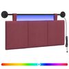 vidaXL Hangend hoofdbord Met LED-verlichting Wijnrood Stof
