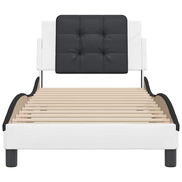 vidaXL Bedframe zonder matras "Zadar" kunstleer zwart en wit 100x200 cm
