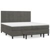 vidaXL Boxspring met matras fluweel donkergrijs 200x200 cm