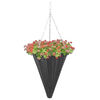 vidaXL Bloemenmanden hangend 2 st poly rattan zwart