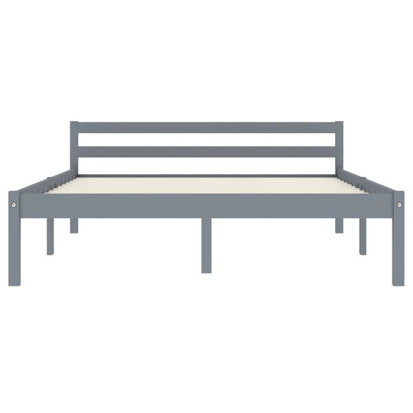 vidaXL Bedframe massief grenenhout grijs 120x200 cm