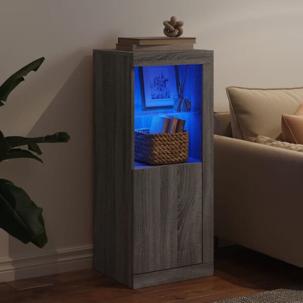 vidaXL Dressoir met LED-verlichting 41x37x100 cm grijs sonoma eiken