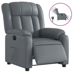 vidaXL Fauteuil verstelbaar elektrisch kunstleer grijs