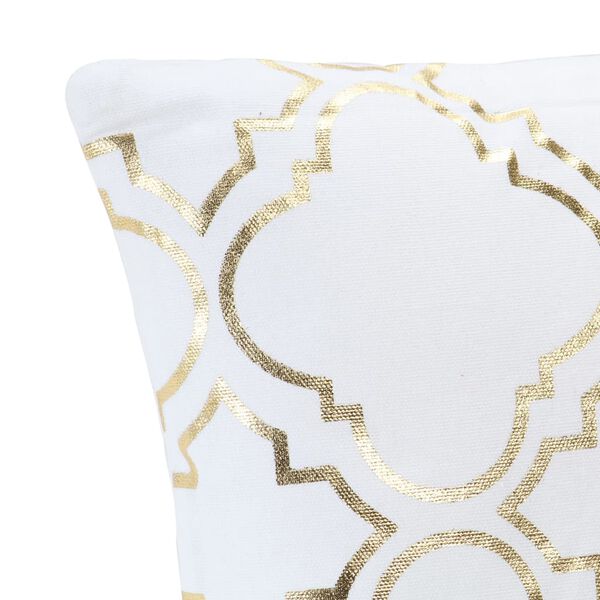 vidaXL Kussens 2 st foliebedrukt 40x40 cm katoen wit en goudkleurig