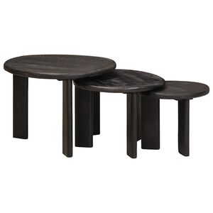vidaXL Nest Koffietafels 3 st Wit &Oslash; 54 x 40 cm Massief Mango Hout