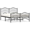 vidaXL Bedframe met hoofd- en voeteneinde&nbsp;metaal zwart 135x190 cm