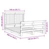 vidaXL Bedframe met hoofdbord massief grenenhout wit 140x200 cm