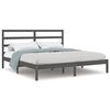 vidaXL Bedframe massief hout grijs 180x200 cm