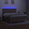 vidaXL Boxspring met matras en LED stof taupe 160x200 cm