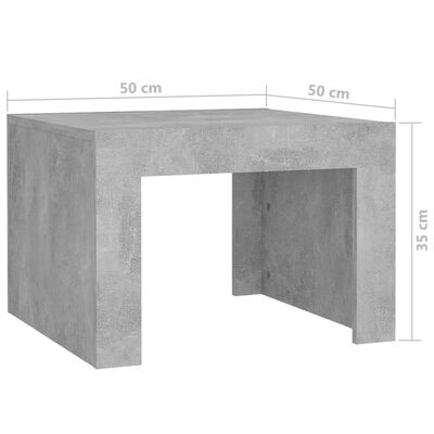 vidaXL Salontafel 50x50x35 cm spaanplaat betongrijs