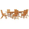 vidaXL Tuin eettafelset 7 st Bruin Massief Acaciahout