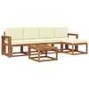 vidaXL Buiten bankenset 6 pcs Natuurlijk en Cr&egrave;me Massief Acaciahout