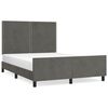 vidaXL Bedframe zonder matras 140x190 cm fluweel donkergrijs