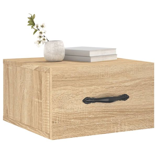 vidaXL Nachtkastje wandgemonteerd 35x35x20 cm sonoma eikenkleurig