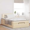 vidaXL Ottoman bed met matras 120x190cm stof cr&egrave;mekleurig