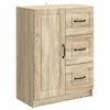 vidaXL Dressoir met lade Sonoma Eiken 66 x 34,5 x 87 cm Bewerkt hout