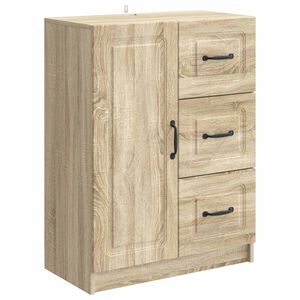 vidaXL Dressoir met lade Sonoma Eiken 66 x 34,5 x 87 cm Bewerkt hout
