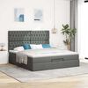 vidaXL Ottoman bed met matras 160x200cm stof donkergrijs