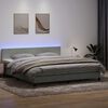 vidaXL Boxspring met matras en LED fluweel lichtgrijs 180x220 cm