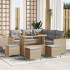 vidaXL Tuinbankenset 9 pcs Beige poly rattan