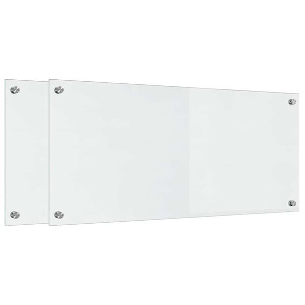 vidaXL Keuken Achterwand 2 pcs Doorzichtig 90 x 40 cm gehard glas