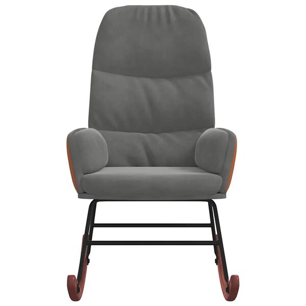 vidaXL Schommelstoel fluweel donkergrijs