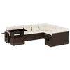 vidaXL 10-delige Loungeset met kussens poly rattan bruin