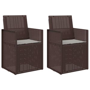vidaXL Tuin Eetstoelen 2 st Bruin en lichtgrijs PP