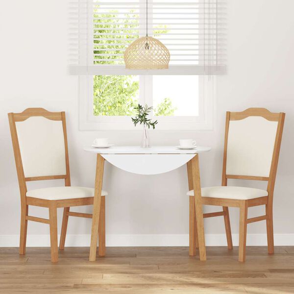 vidaXL Eetkamerstoelen met kussens 2 stuks massief hout rubber