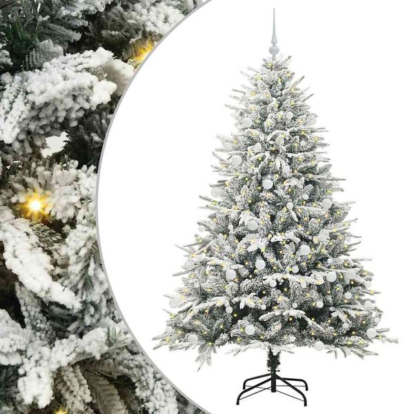 vidaXL Artificial Pre-lit Kerstboom met Ballenset Groen 180 cm