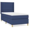 vidaXL Boxspring met matras stof blauw 80x200 cm