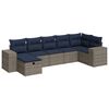 vidaXL 7-delige Loungeset met kussens poly rattan grijs