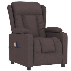 vidaXL Massagestoel stof donkerbruin