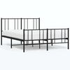 vidaXL Bedframe met hoofd- en voeteneinde metaal zwart 135x190 cm