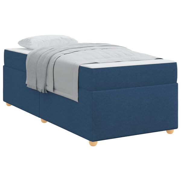 vidaXL Bedframe met matras Blauw 100 x 200 cm Stof